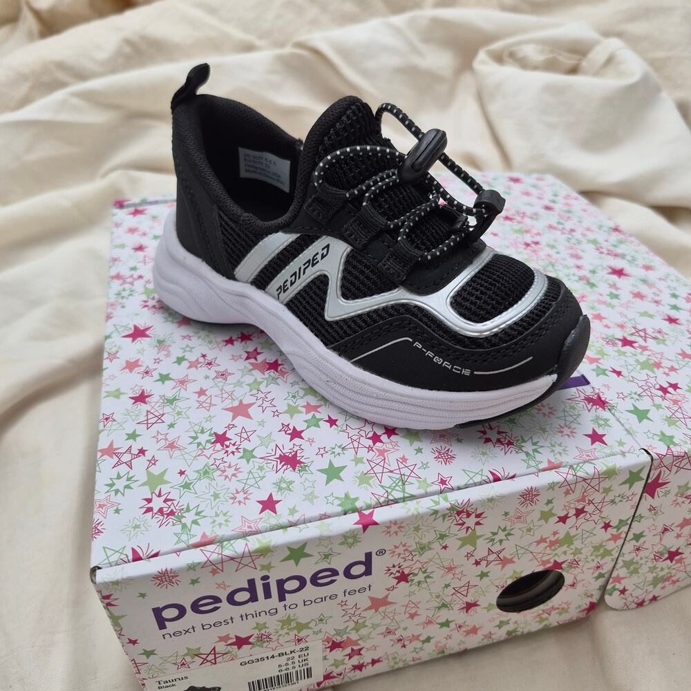 New Pediped Grip 'N' Go Taurus first walker shoe sneaker Black Little Boys 6-6.5